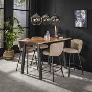 Industriële Bartafel Aberdeen Acaciahout Boomstamvorm 147x80