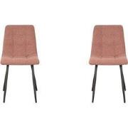 LABEL51 Eetkamerstoel Juul 54x45x89 cm - Terra - Stof - set van 2