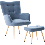 VEJLE - Chesterfield fauteuil - Blauw - Fluweel