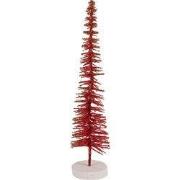 Clayre & Eef Kerstdecoratie Beeld Kerstboom Ø 6x30 cm Rood Hout