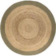Rond vloerkleed Jute Naturel/Groen - Rond 200 Ø - (L)