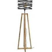 Vloerlamp 1-Lichts - Metaal - Houten Frame - Lamp Twist