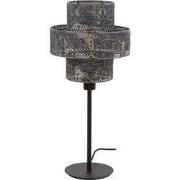 Tafellamp Metaal - Zwart/Bruin - 1-Lichts - 28x28x58cm