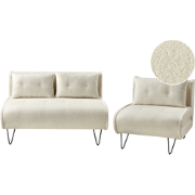 VESTFOLD - Woonkamerset - Lichtbeige - Bouclé