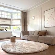 Organisch hoogpolig vloerkleed Odelia beige/wit - Interieur05 Beige; W...