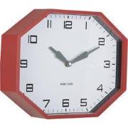 Wandklok Modern Factory Octagon - Rood - 32x32x26cm
