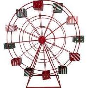 Clayre & Eef Kerstdecoratie Reuzenrad 167x59x170 cm Rood Metaal