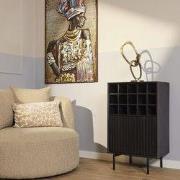 Starfurn - Wijnkast Madison - Zwart - 35x55x90 cm