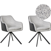 LITHIA - Set van 2 stoelen - Zwart/Wit - Polyester