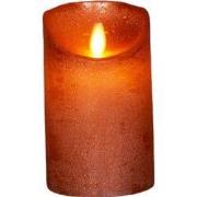 B.o.t. kaars wax rustiek bewegende vlam 7.5x12.5cm koper 3xaaa/timer