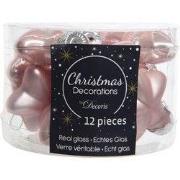 2 stuks - 12 Glazen sterren 40 mm poeder roze