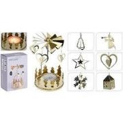 6 stuks! Theelichthouder carrousel goud