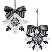 Orn.plc snwvlok zwrt/wt l12cm