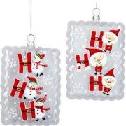 Ornament glas kerstman sneeuwp. l13cm