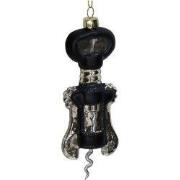 Ornament Kurkentrekker Glas Zwart 14cm