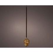 Micro LED dennenappel binnen dia15-H21cm brown/warm white