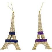 6 inch Eiffel Tower Ornament X 2. IV 5x5x10 cm kerstornament