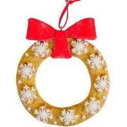 3.625 inch H Clay Dough Cookie Wreath Orna. 5x5x10 cm kerstornament