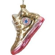 Ornament kerstbal sneaker glas goud 12.7 cm