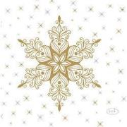 Servet l24b24 cm snowstars whit 20st