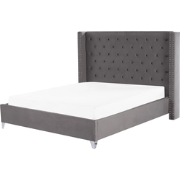 LUBBON  - Tweepersoonsbed - Grijs - 180 x 200 cm - Fluweel