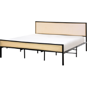AVANTON  - Tweepersoonsbed - Zwart - 180 x 200 cm - PE rotan