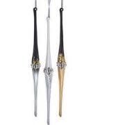 Orn.plc ijspegel zwrt/gd l30cm