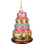 Ornament glas 4 lagen taart l16cm
