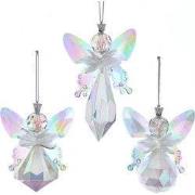 Acryl witte opaalachtige engel 11 cm ornament