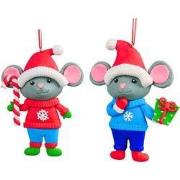 4.5 inch Clay Dough Mice Orna X 2. 5x5x10 cm kerstornament