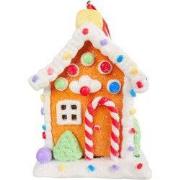 3.6 inch H Clay Dough Gingerbread House Orna. 5x5x10 cm kerstornament
