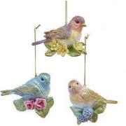 Resin vlucht van fancy vogel 3A 6,5 cm ornament