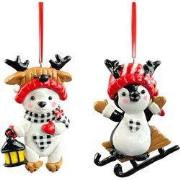 Kleideeg ijsbeer, pinguin 2A ornament