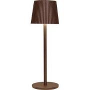 Tafellamp oplaadbaar geribbeld 9x27,5 cm brons