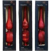 Piek glas d8h31 cm rood a3 kerst