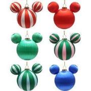 Kerstbal zijde Mickey oren koord 6A 8 cm