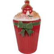 Clayre & Eef Voorraadpot Deksel 16x14x27 cm Rood Keramiek