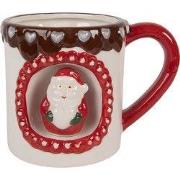 Clayre & Eef Mok 375 ml Wit Keramiek Kerstman