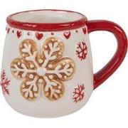 Clayre & Eef Mok 375 ml Wit Keramiek Sneeuwvlokken