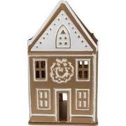 Clayre & Eef Waxinelichthouder Huis 12x11x22 cm Goudkleurig Metaal