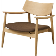 Otto eikenhouten fauteuil met bruin zitkussen - naturel