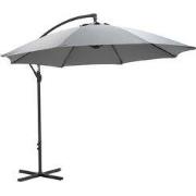 Athene parasol - Ø300 cm - carbon black - licht grijs