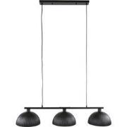 Hanglamp Halfronde Kap - 3-Lichts - Metaal Zwart - 120x30x150cm