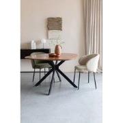 Eetkamerstoel Groen Stof - Zithoogte 47cm - 48x58x70cm - Ayle - Set va...