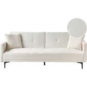 LUCAN - Slaapbank 3-zits - Gebroken wit - Polyester