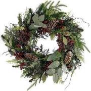 Bodi Christmas Wreath with Pinecones - H11 x Ø40 cm - Bordeaux