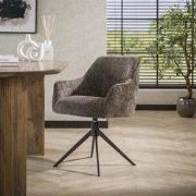 Set van 2 eetkamerstoelen Chia Rich Stof Taupe Draaibaar