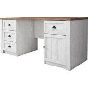 Meubella - Bureau Parello - Wit - Eiken - 160 cm