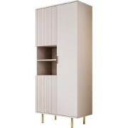 Meubella - Vitrinekast Nicola - Beige - 80 cm