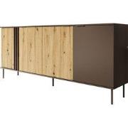 Meubella - Rogan - Dressoir - Zwart - 220x40x92 cm